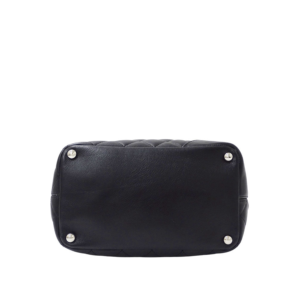 CHANEL シャネル ミディアムトート トートバッグ カンボン ブラック ラムスキン レディース 【中古】