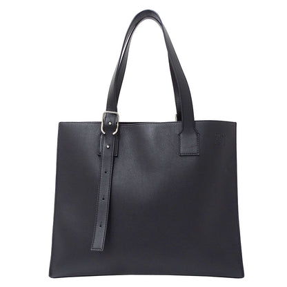 LOEWE ロエベ バックル ホリゾンタル トート トートバッグ アナグラム ブラック カーフ レディース メンズ 【中古】