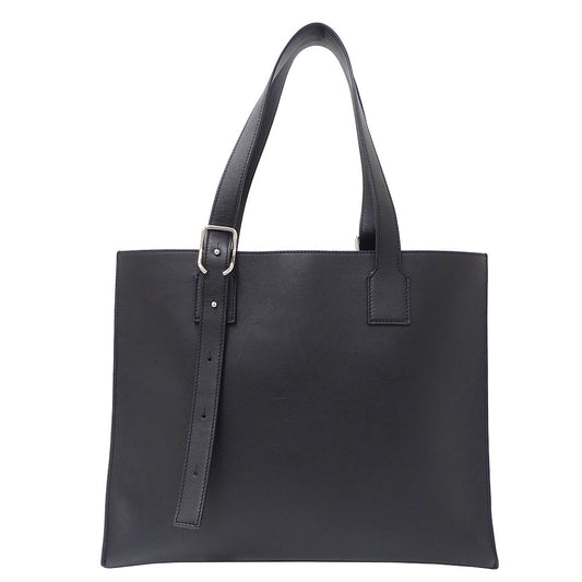 LOEWE ロエベ バックル ホリゾンタル トート トートバッグ アナグラム ブラック カーフ レディース メンズ 【中古】
