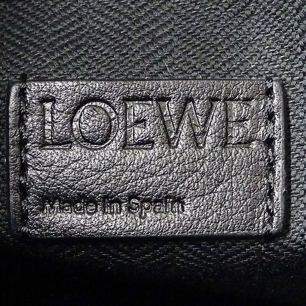 LOEWE ロエベ バックル ホリゾンタル トート トートバッグ アナグラム ブラック カーフ レディース メンズ 【中古】