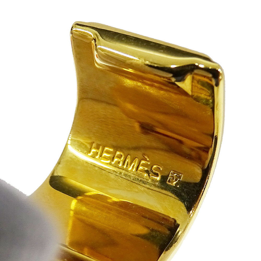 HERMES エルメス イヤリング エマイユ GP ブラック ゴールド レディース 【中古】