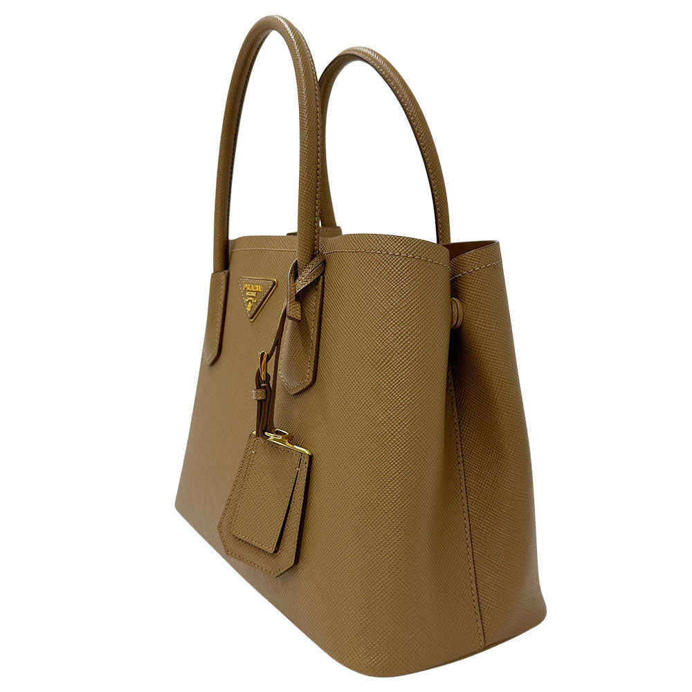 PRADA プラダ トートバッグ ブラウン 1BG887 レザー レディース 【中古】