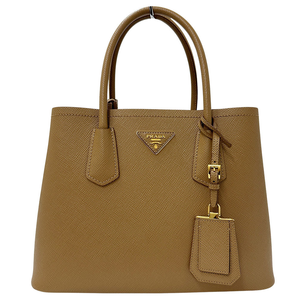 PRADA プラダ トートバッグ ブラウン 1BG887 レザー レディース 【中古】
