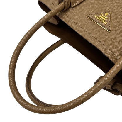 PRADA プラダ トートバッグ ブラウン 1BG887 レザー レディース 【中古】