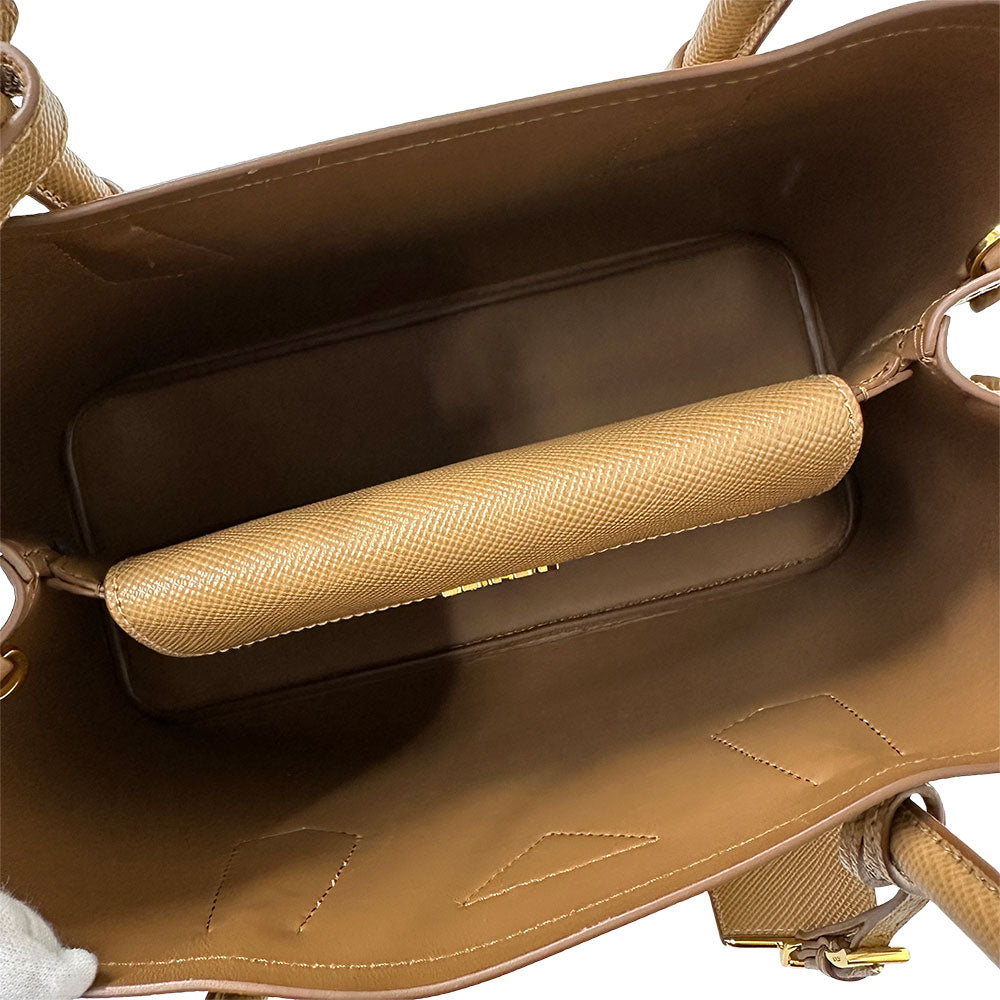PRADA プラダ トートバッグ ブラウン 1BG887 レザー レディース 【中古】