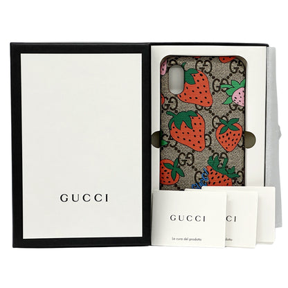 GUCCI グッチ iPhoneX/XS対応 携帯ケース GGスプリーム ブラウン マルチカラー 587678 PVC レディース 【中古】