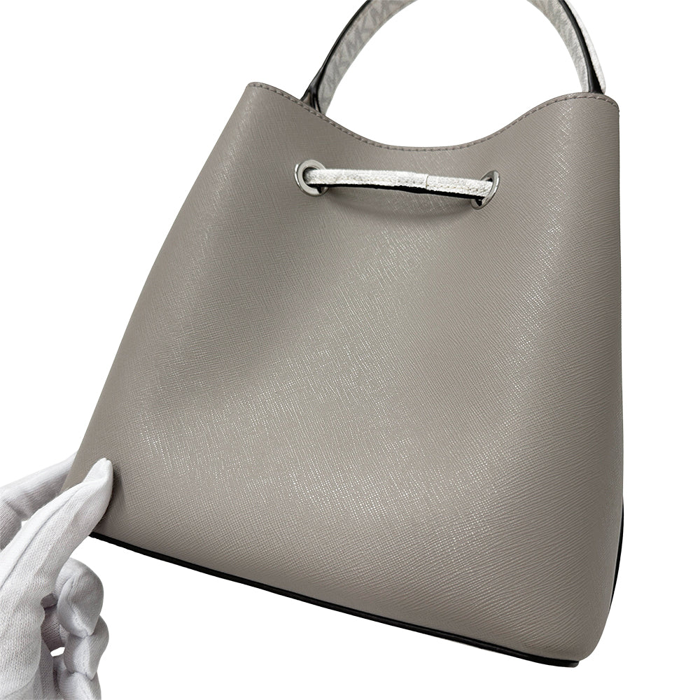 Michael Kors マイケル・コース 2wayバッグ グレー ホワイト レザー レディース 【中古】