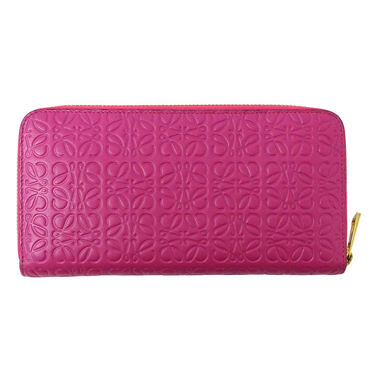 LOEWE ロエベ 長財布 リピート マゼンタ レザー レディース 【中古】
