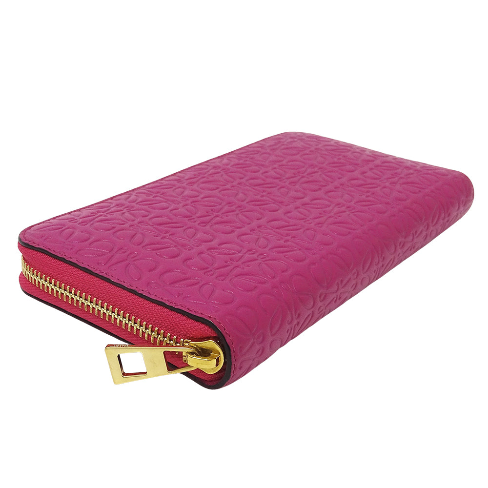 LOEWE ロエベ 長財布 リピート マゼンタ レザー レディース 【中古】
