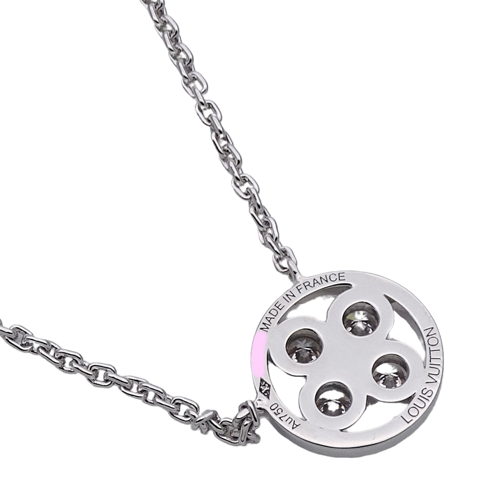 LOUIS VUITTON ルイ・ヴィトン パンダンティフ サンブロッサムBB ネックレス 750WG ホワイトゴールド ダイヤモンド レディース Q93595 磨き済み 【中古】