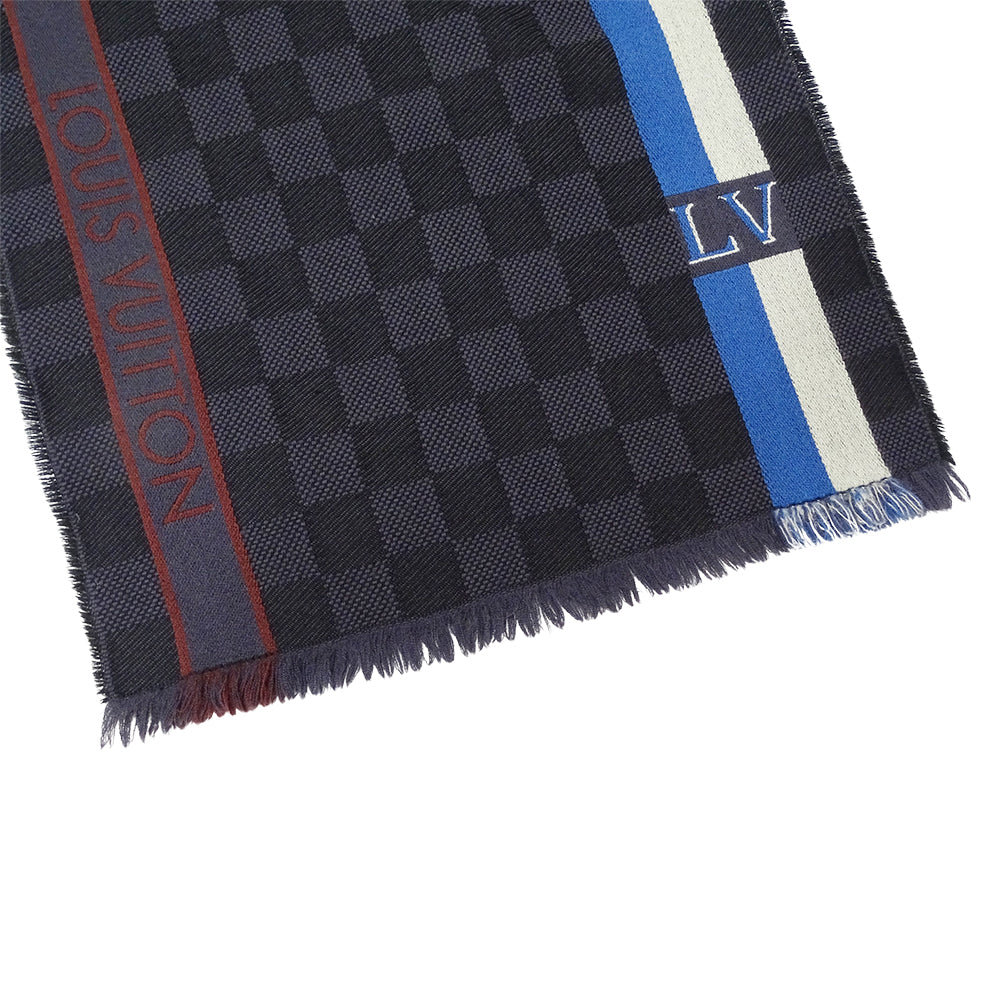 LOUIS VUITTON ルイ・ヴィトン ダミエ エシャルプ メサジェ マフラー・ストール アントラシット M70339 ウール メンズ 【中古】