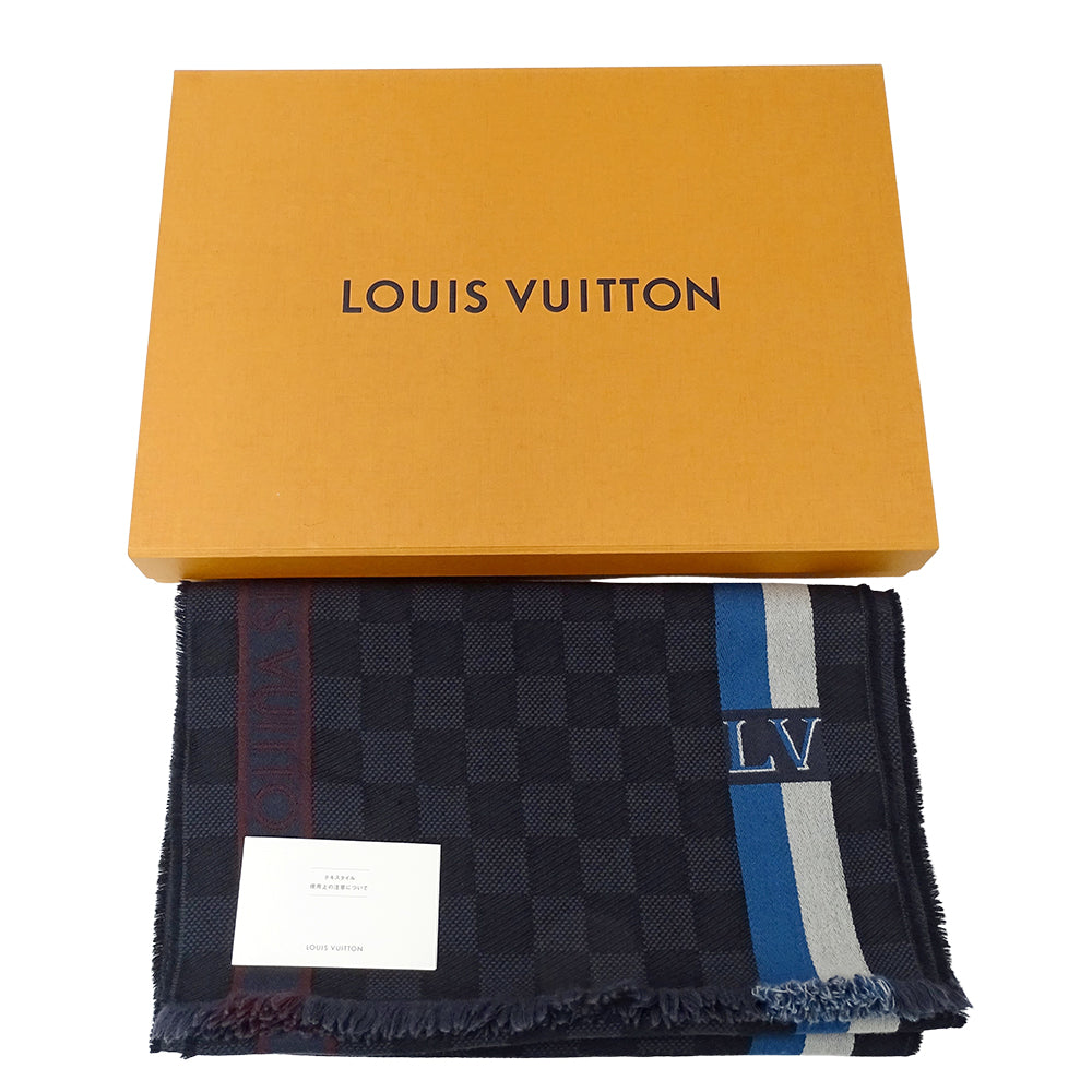 LOUIS VUITTON ルイ・ヴィトン ダミエ エシャルプ メサジェ マフラー・ストール アントラシット M70339 ウール メンズ 【中古】