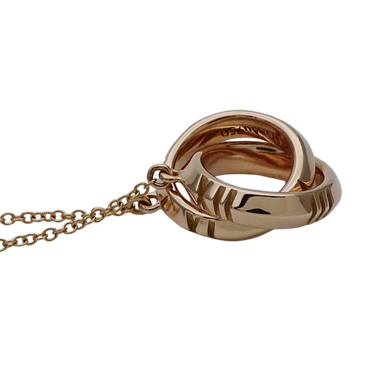 TIFFANY&Co. ティファニー アトラス X クローズド インターロッキング ネックレス 750PG ピンクゴールド レディース 磨き済み 【中古】