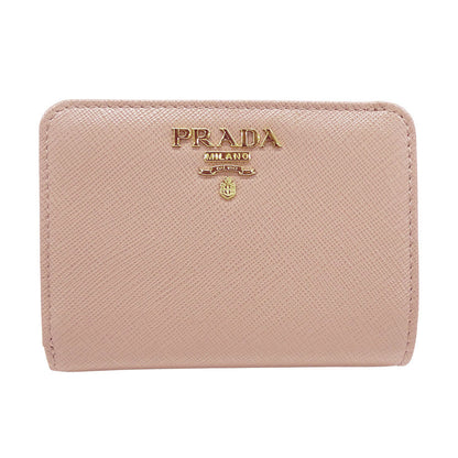 PRADA プラダ 二つ折り財布 ピンクベージュ 1ML018 レディース 【中古】