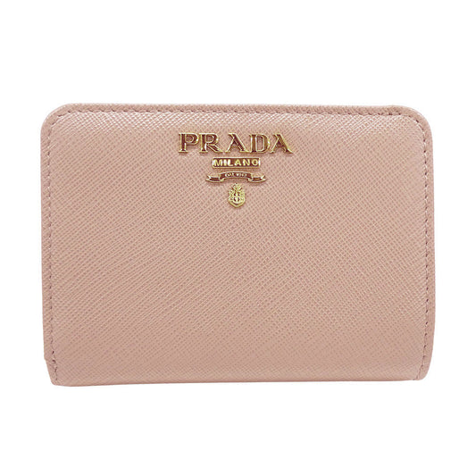 PRADA プラダ 二つ折り財布 ピンクベージュ 1ML018 レディース 【中古】