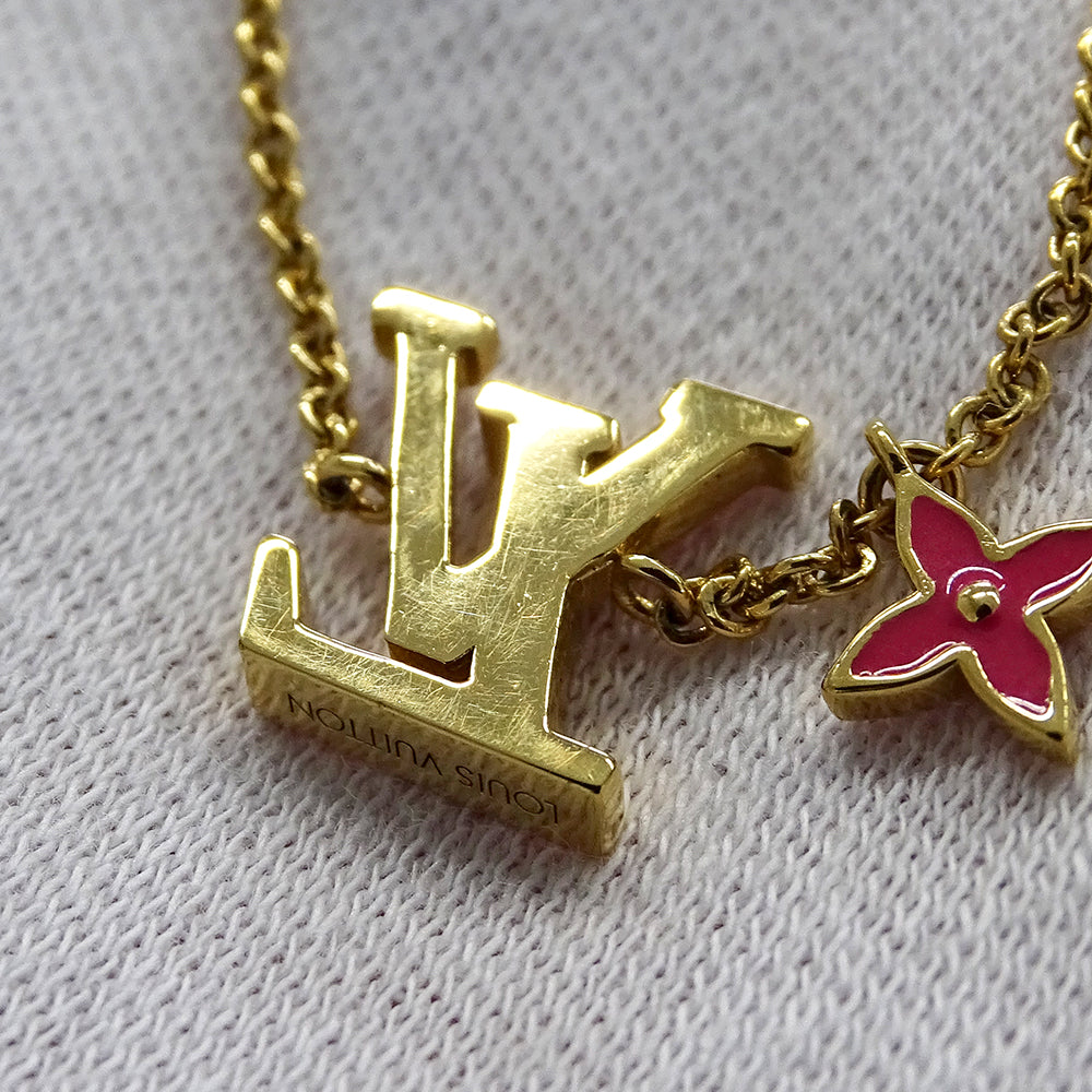 LOUIS VUITTON ルイ・ヴィトン ブレスレット LVアイコニック ブレスレット ゴールド ピンク レディース M1138A 【中古】