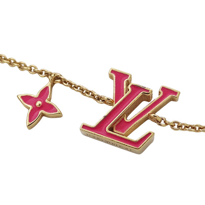 LOUIS VUITTON ルイ・ヴィトン ブレスレット LVアイコニック ブレスレット ゴールド ピンク レディース M1138A 【中古】