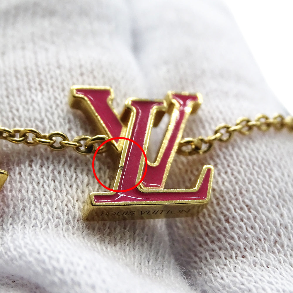 LOUIS VUITTON ルイ・ヴィトン ブレスレット LVアイコニック ブレスレット ゴールド ピンク レディース M1138A 【中古】