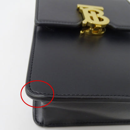 BURBERRY バーバリー ショルダーバッグ ブラック レザー レディース 【中古】