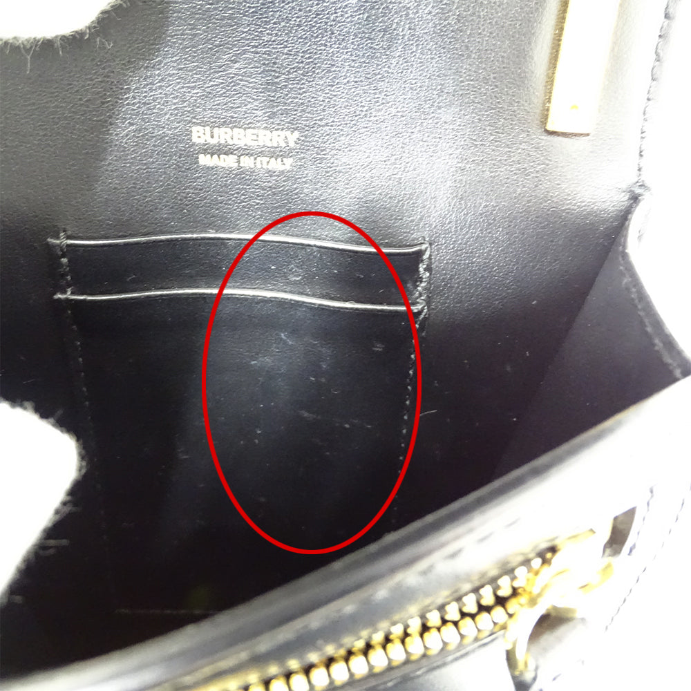BURBERRY バーバリー ショルダーバッグ ブラック レザー レディース 【中古】