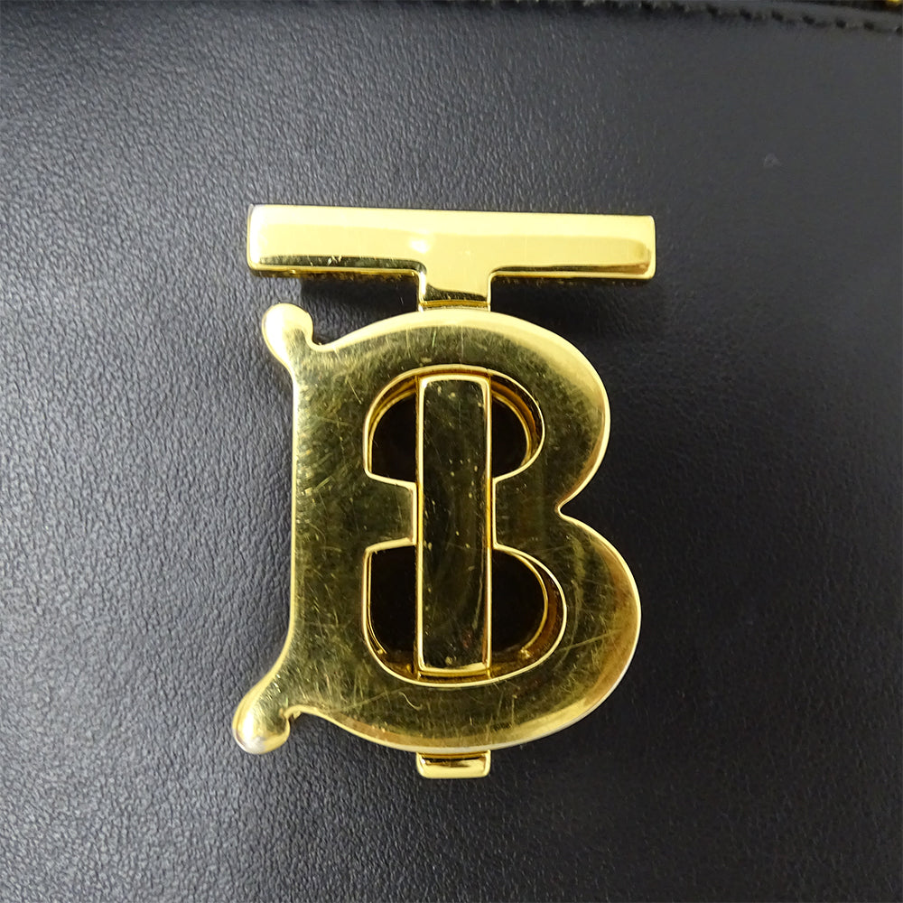 BURBERRY バーバリー ショルダーバッグ ブラック レザー レディース 【中古】