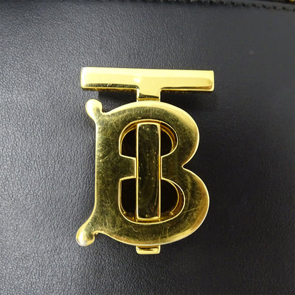 BURBERRY バーバリー ショルダーバッグ ブラック レザー レディース 【中古】