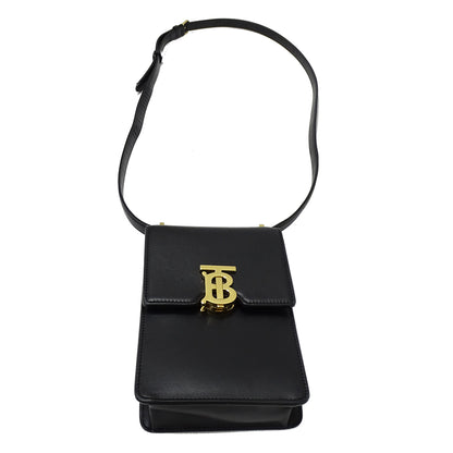 BURBERRY バーバリー ショルダーバッグ ブラック レザー レディース 【中古】