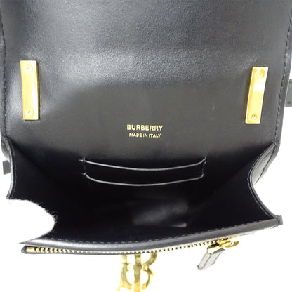 BURBERRY バーバリー ショルダーバッグ ブラック レザー レディース 【中古】
