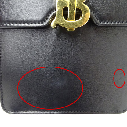 BURBERRY バーバリー ショルダーバッグ ブラック レザー レディース 【中古】
