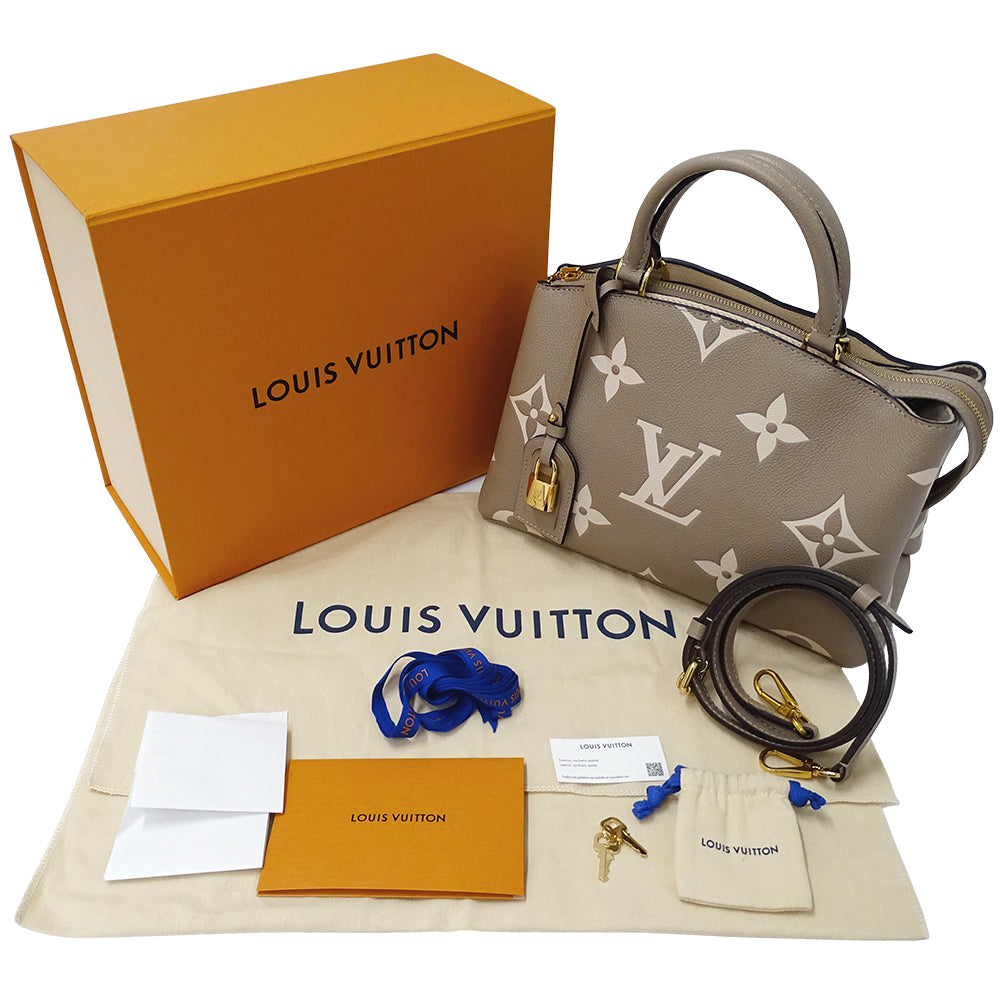 LOUIS VUITTON ルイ・ヴィトン プティ パレ PM 2wayバッグ バイカラー モノグラム アンプラント トゥルトレール クレーム M58914 モノグラムアンプラント レディース 【中古】