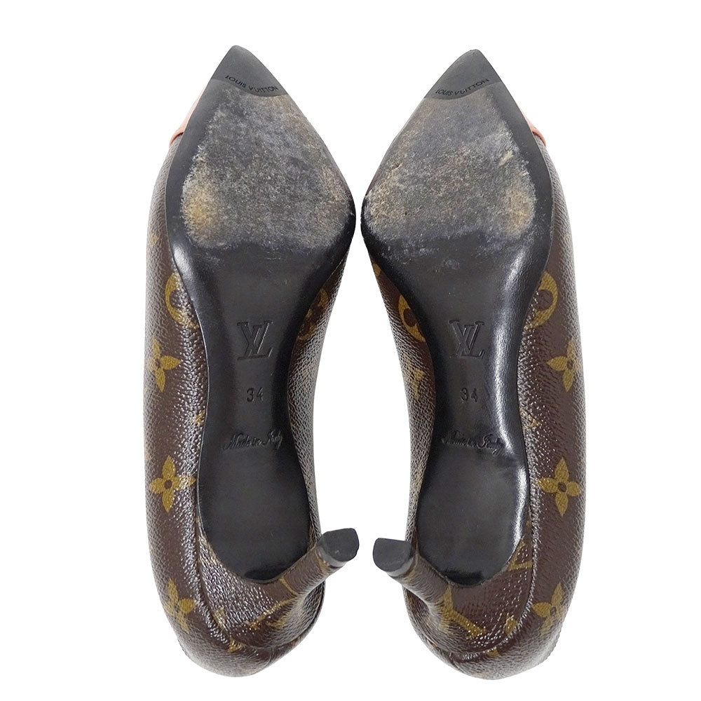 LOUIS VUITTON ルイ・ヴィトン パンプス モノグラム ピンク ブラウン モノグラムキャンバス レディース 【中古】