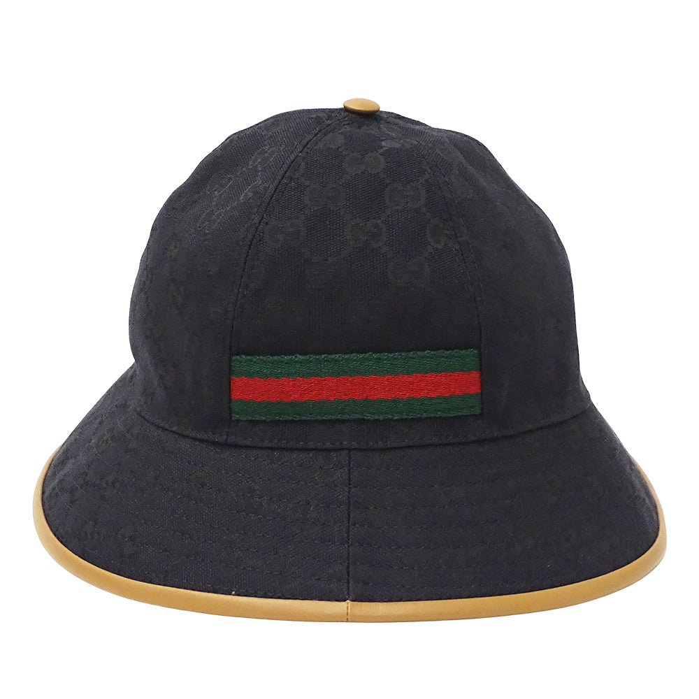 GUCCI グッチ ハット シェリー ブラック 722377 GGキャンバス レディース メンズ 【中古】