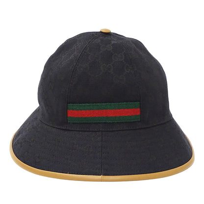 GUCCI グッチ ハット シェリー ブラック 722377 GGキャンバス レディース メンズ 【中古】
