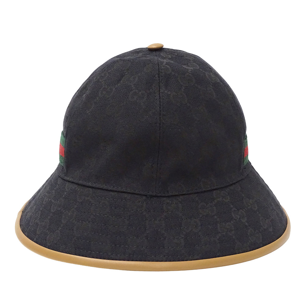 GUCCI グッチ ハット シェリー ブラック 722377 GGキャンバス レディース メンズ 【中古】