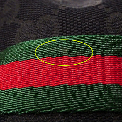 GUCCI グッチ ウェブストライプ付きGGキャンバスベースボールキャップ キャップ GGキャンバス シェリー ブラック 200035 GGキャンバス レディース メンズ 【中古】