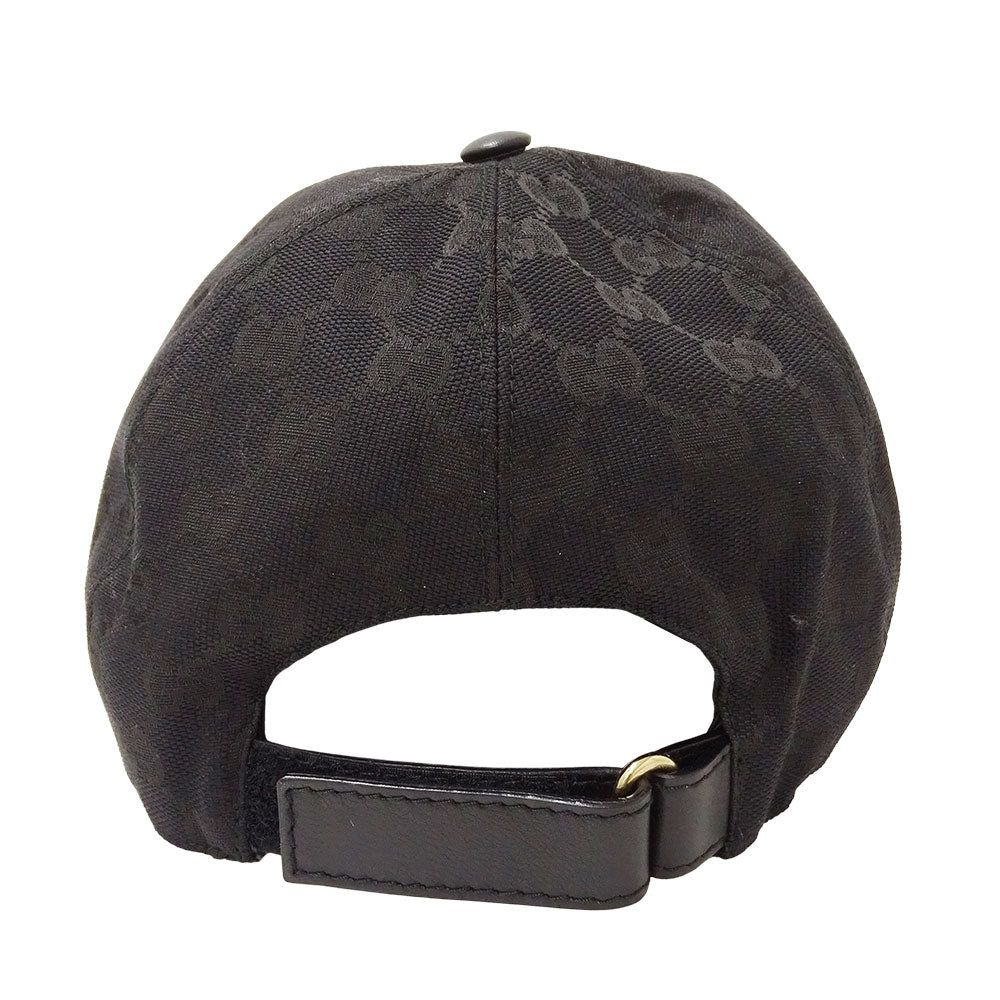 GUCCI グッチ ウェブストライプ付きGGキャンバスベースボールキャップ キャップ GGキャンバス シェリー ブラック 200035 GGキャンバス レディース メンズ 【中古】