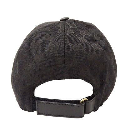 GUCCI グッチ ウェブストライプ付きGGキャンバスベースボールキャップ キャップ GGキャンバス シェリー ブラック 200035 GGキャンバス レディース メンズ 【中古】