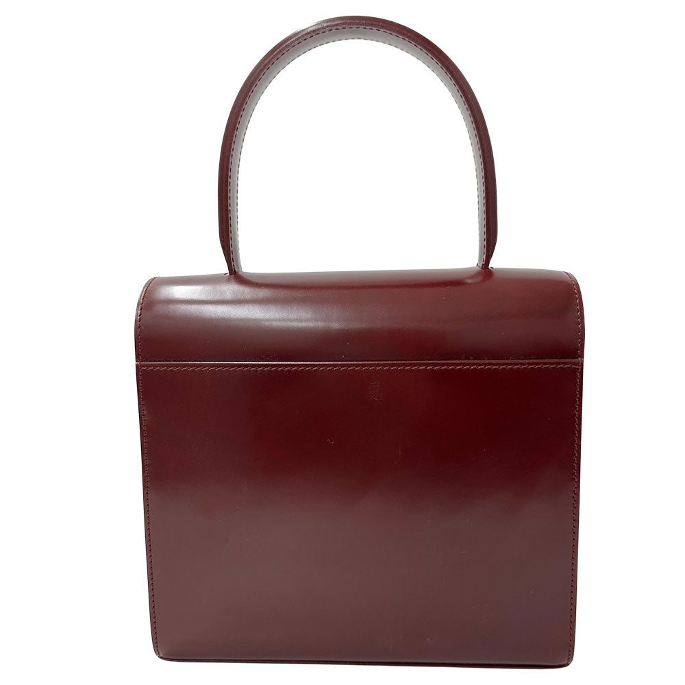 Cartier カルティエ パンテール ハンドバッグ ボルドー パテントレザー レディース 【中古】