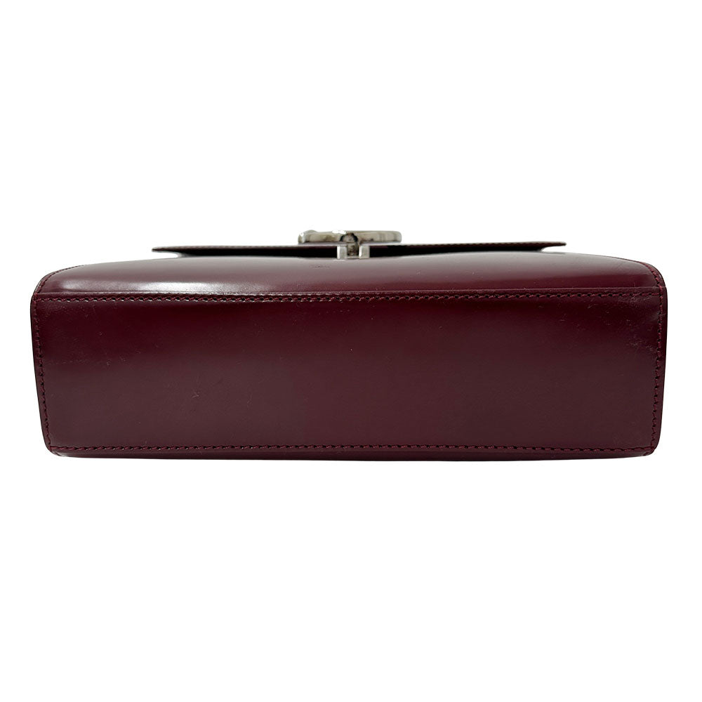 Cartier カルティエ パンテール ハンドバッグ ボルドー パテントレザー レディース 【中古】