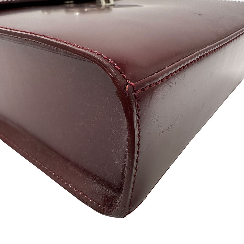 Cartier カルティエ パンテール ハンドバッグ ボルドー パテントレザー レディース 【中古】