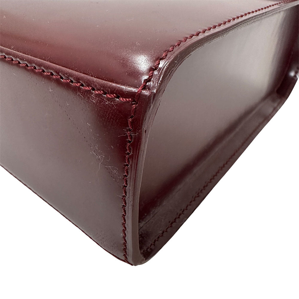 Cartier カルティエ パンテール ハンドバッグ ボルドー パテントレザー レディース 【中古】