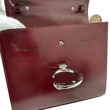 Cartier カルティエ パンテール ハンドバッグ ボルドー パテントレザー レディース 【中古】