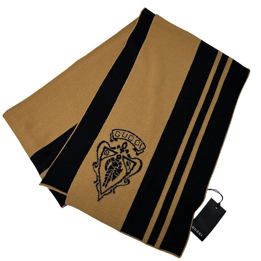 GUCCI グッチ マフラー・ストール ブラック ブラウン ウール レディース 【中古】