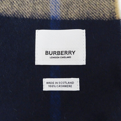BURBERRY バーバリー マフラー・ストール ネイビー ベージュ カシミヤ レディース メンズ 【中古】