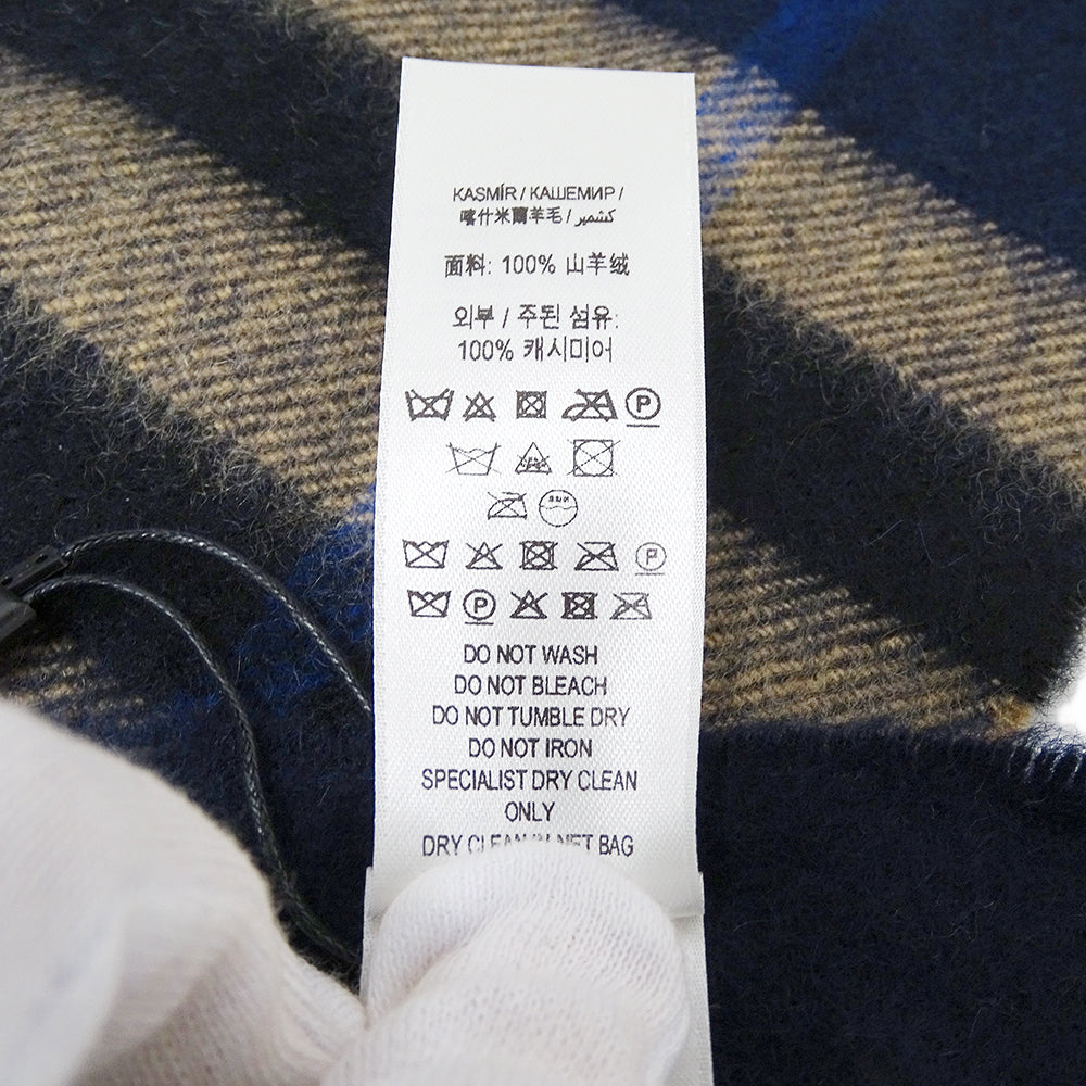 BURBERRY バーバリー マフラー・ストール ネイビー ベージュ カシミヤ レディース メンズ 【中古】