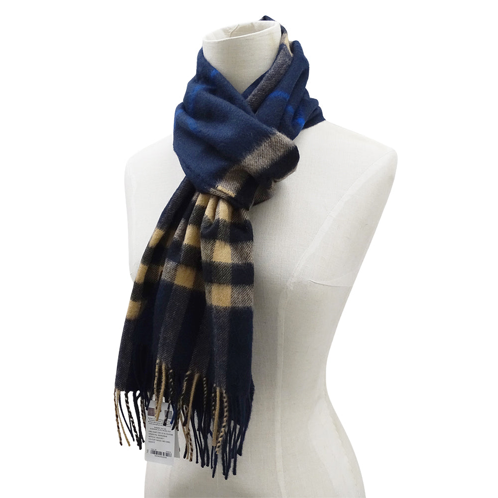 BURBERRY バーバリー マフラー・ストール ネイビー ベージュ カシミヤ レディース メンズ 【中古】