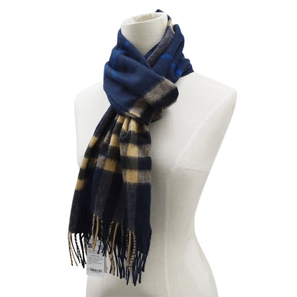 BURBERRY バーバリー マフラー・ストール ネイビー ベージュ カシミヤ レディース メンズ 【中古】