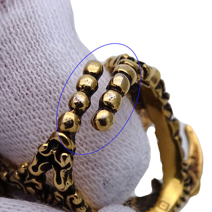 GUCCI グッチ リング 指輪 GGマーモント メタル ゴールド マルチカラー 約11号 レディース メンズ 【中古】