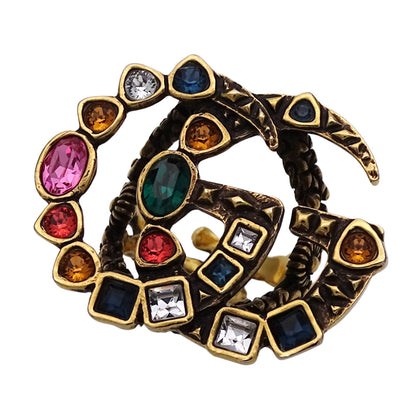 GUCCI グッチ リング 指輪 GGマーモント メタル ゴールド マルチカラー 約11号 レディース メンズ 【中古】
