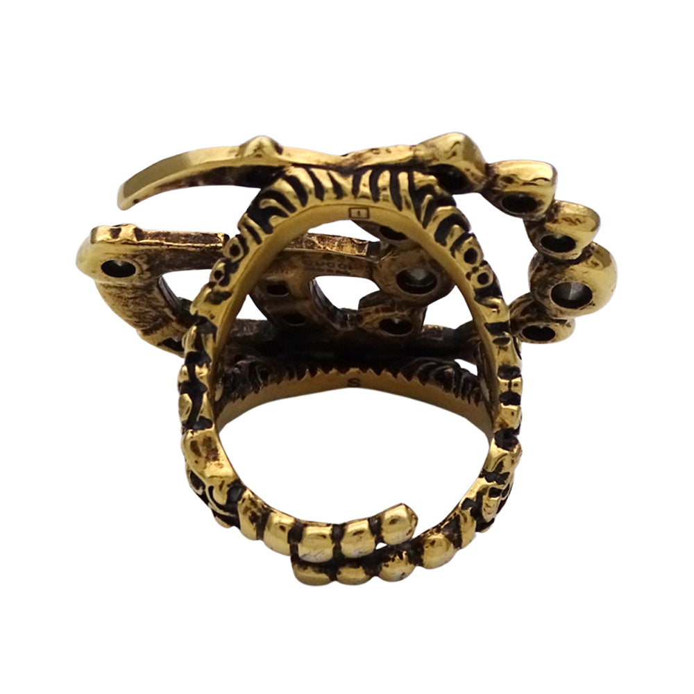 GUCCI グッチ リング 指輪 GGマーモント メタル ゴールド マルチカラー 約11号 レディース メンズ 【中古】